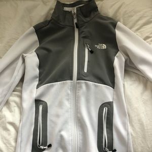 The North Face White and Grey Flashdry Zip Up